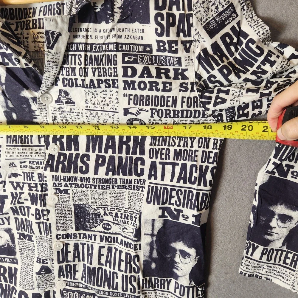 PBteen Harry Potter Pajama Set Unisex Medium Daily Prophet Newspaper Print